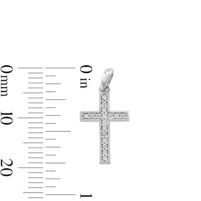 Sterling Silver CZ Small Cross Charm