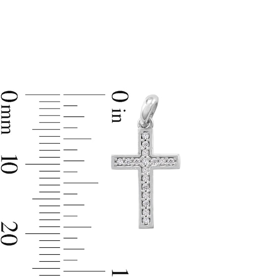 Sterling Silver CZ Small Cross Charm