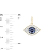 Thumbnail Image 1 of 14K Gold Plated 1/10 CT. T.W. Diamond and Lab-Created Blue Sapphire Eye Necklace Charm