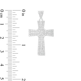 Cubic Zirconia Rope X Cross Necklace Charm in Sterling Silver