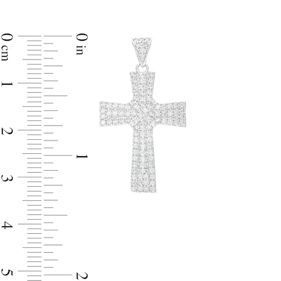 Cubic Zirconia Rope X Cross Necklace Charm in Sterling Silver