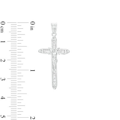 Sterling Silver CZ Crucifix Necklace Charm