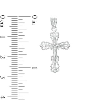Sterling Silver Small Lattice Crucifix Necklace Charm