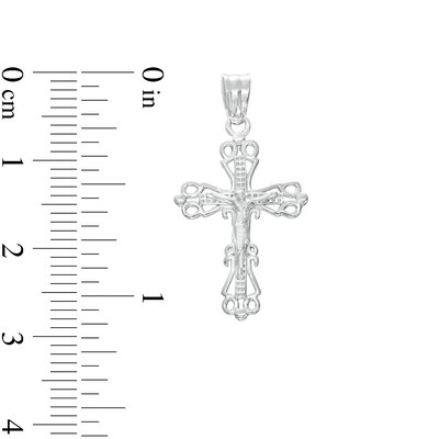 Sterling Silver Small Lattice Crucifix Necklace Charm