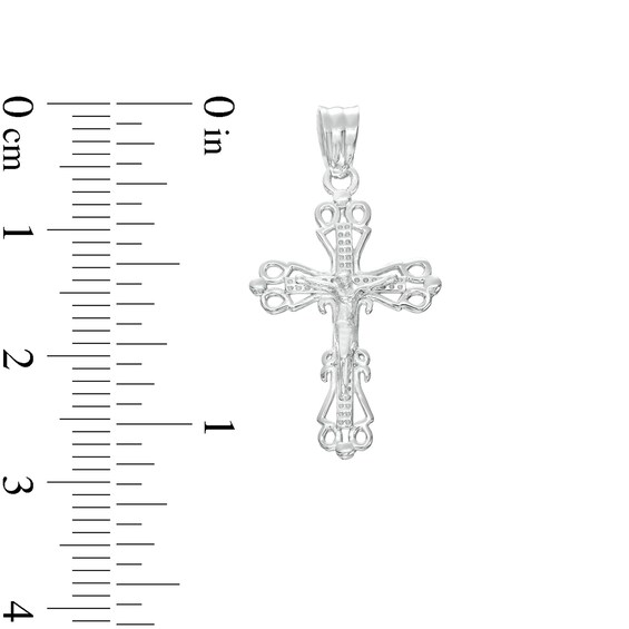 Sterling Silver Small Lattice Crucifix Necklace Charm