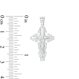 Sterling Silver Filigree Border Crucifix Necklace Charm