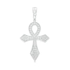 Thumbnail Image 0 of Cubic Zirconia Pavé Ankh Necklace Charm in Sterling Silver