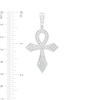 Thumbnail Image 1 of Cubic Zirconia Pavé Ankh Necklace Charm in Sterling Silver