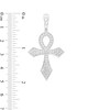 Thumbnail Image 1 of Cubic Zirconia Pavé Ankh Necklace Charm in Sterling Silver