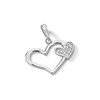 Thumbnail Image 3 of Cubic Zirconia Big and Little Heart Necklace Charm in Sterling Silver