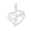Thumbnail Image 0 of Cubic Zirconia Love Heart Necklace Charm in Sterling Silver