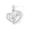 Thumbnail Image 1 of Cubic Zirconia Love Heart Necklace Charm in Sterling Silver