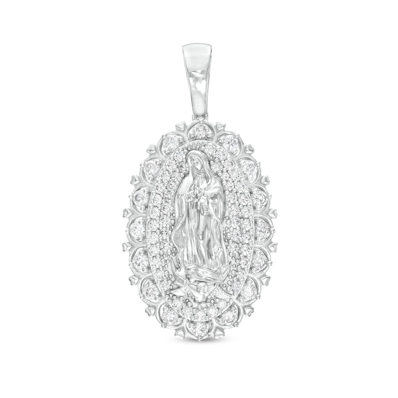 Main Image 1 of Cubic Zirconia Our Lady of Guadalupe Necklace Charm in Sterling Silver