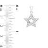 Sterling Silver CZ Small Star Outline Necklace Charm