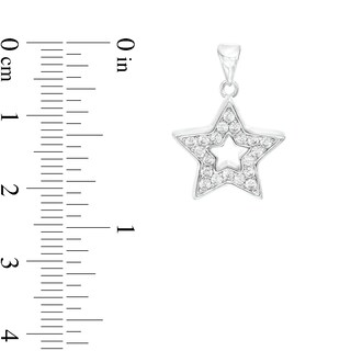 Sterling Silver CZ Small Star Outline Necklace Charm