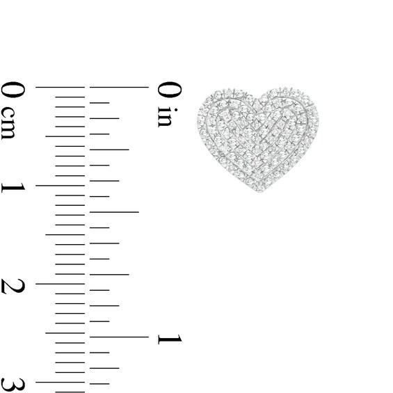 14K Gold Plated 1/10 CT. T.W. Diamond Raised Heart Studs