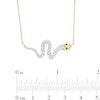 Thumbnail Image 2 of ​​​​​​​1/10 CT. T.W. Diamond Sideways Snake Necklace with 14K Gold Plate