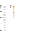 1/10 CT. T.W. Diamond Dangle Huggie Hoop Earrings in Sterling Silver with 14K Gold Plate