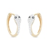 Thumbnail Image 0 of ​​​​​​​1/5 CT. T.W. Diamond Snake Huggie Hoops in Sterling Silver with 14K Gold Plate