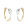 Thumbnail Image 1 of ​​​​​​​1/5 CT. T.W. Diamond Snake Huggie Hoops in Sterling Silver with 14K Gold Plate