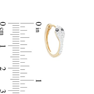 ​​​​​​​1/5 CT. T.W. Diamond Snake Huggie Hoops in Sterling Silver with 14K Gold Plate