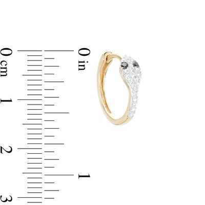 ​​​​​​​1/5 CT. T.W. Diamond Snake Huggie Hoops in Sterling Silver with 14K Gold Plate
