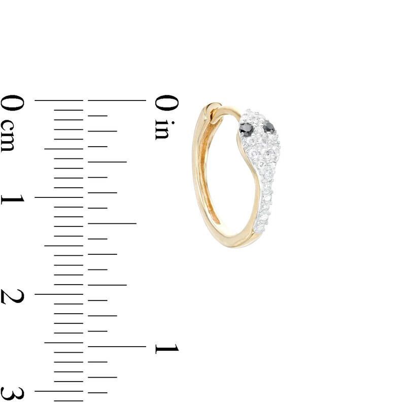 Main Image 2 of ​​​​​​​1/5 CT. T.W. Diamond Snake Huggie Hoops in Sterling Silver with 14K Gold Plate