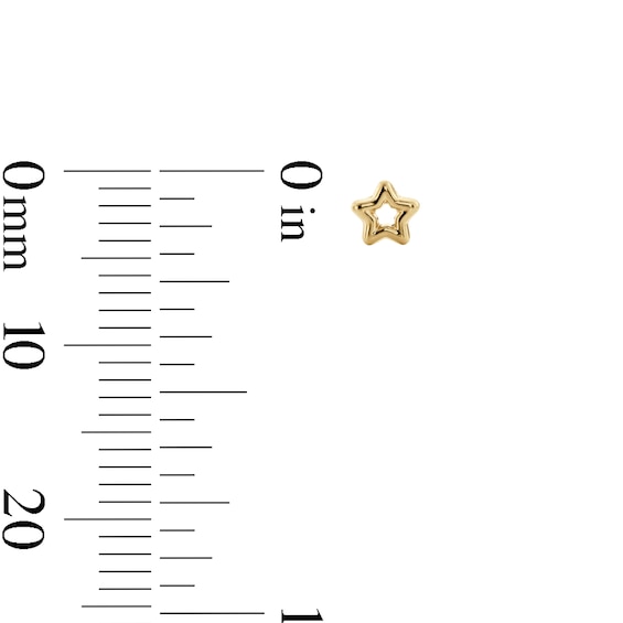 10K Gold Moon and Star Stud Set