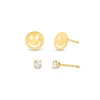 Thumbnail Image 0 of Cubic Zirconia and Smile Stud Earrings Set in 10K Solid Gold