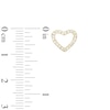 4mm Cubic Zirconia Solitaire and Heart Outline Stud Earrings set in Sterling Silver with 18K Gold Plate