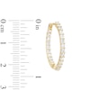 Cubic Zirconia Inside-Out Hoop Earrings in Sterling Silver with 18K Gold Plate