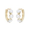 Cubic Zirconia Huggie Hoop Earrings in Sterling Silver with 18K Gold Plate