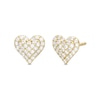 Cubic Zirconia Heart Stud Earrings in Sterling Silver with 18K Gold Plate