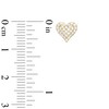 Cubic Zirconia Heart Stud Earrings in Sterling Silver with 18K Gold Plate