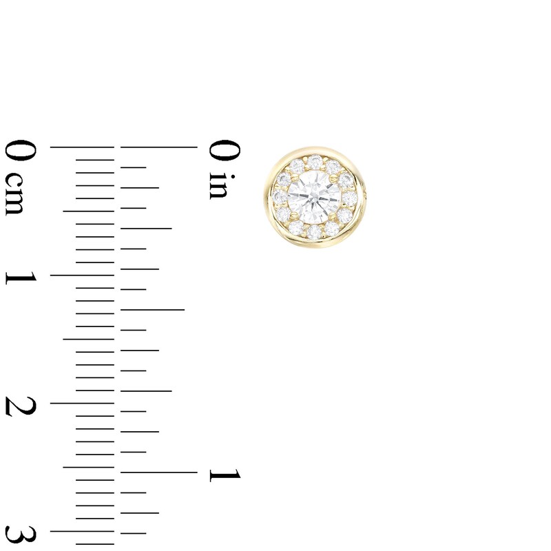 4mm Cubic Zirconia Frame Stud Earrings in Sterling Silver with 18K Gold Plate
