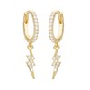 Thumbnail Image 1 of Cubic Zirconia Lightning Bolt Dangle Drop Earrings in Sterling Silver with 14K Gold Plate