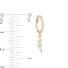 Thumbnail Image 1 of Cubic Zirconia Lightning Bolt Dangle Drop Earrings in Sterling Silver with 14K Gold Plate