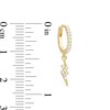 Thumbnail Image 1 of Cubic Zirconia Lightning Bolt Dangle Drop Earrings in Sterling Silver with 14K Gold Plate