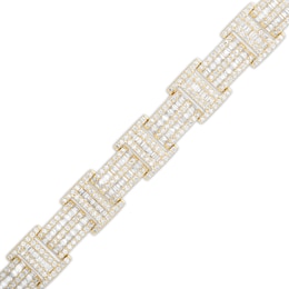 Cubic Zirconia Pavé Link Bracelet in Sterling Silver with 14K Gold Plate - 8.5&quot;