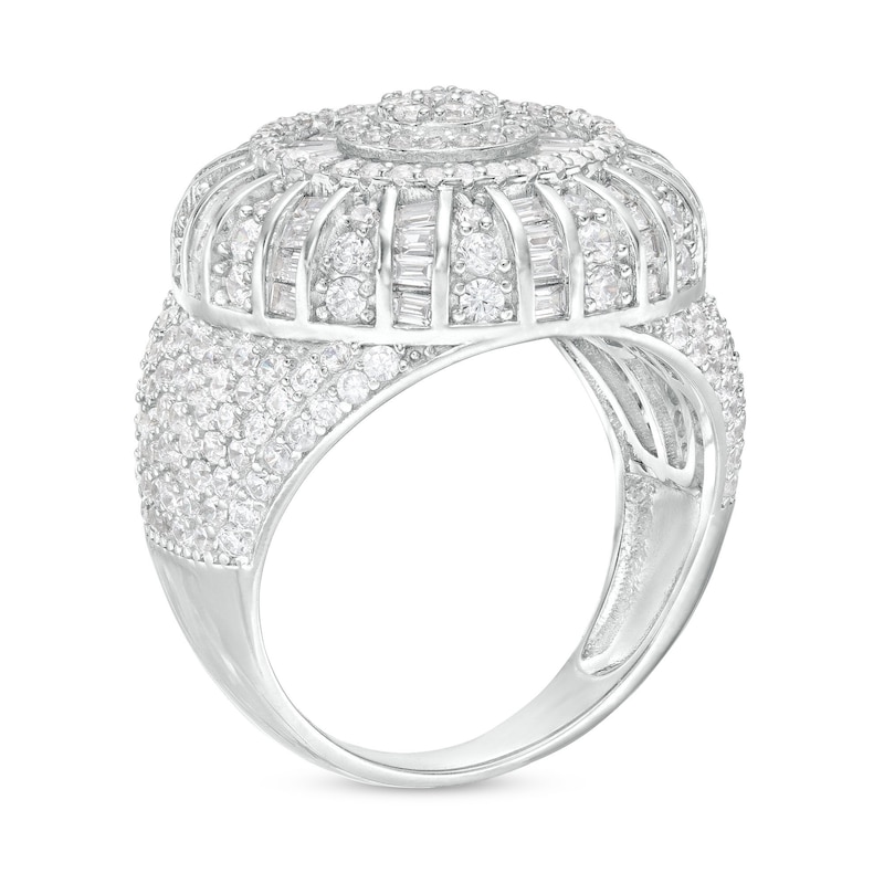 Main Image 2 of ​​​​​​​Sterling Silver CZ Round Composition Ring - Size 10.5