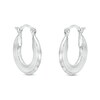 Thumbnail Image 1 of 14mm Textured Hinged Hoop Earrings in Hollow Sterling Silver
