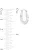 Thumbnail Image 2 of 14mm Textured Hinged Hoop Earrings in Hollow Sterling Silver