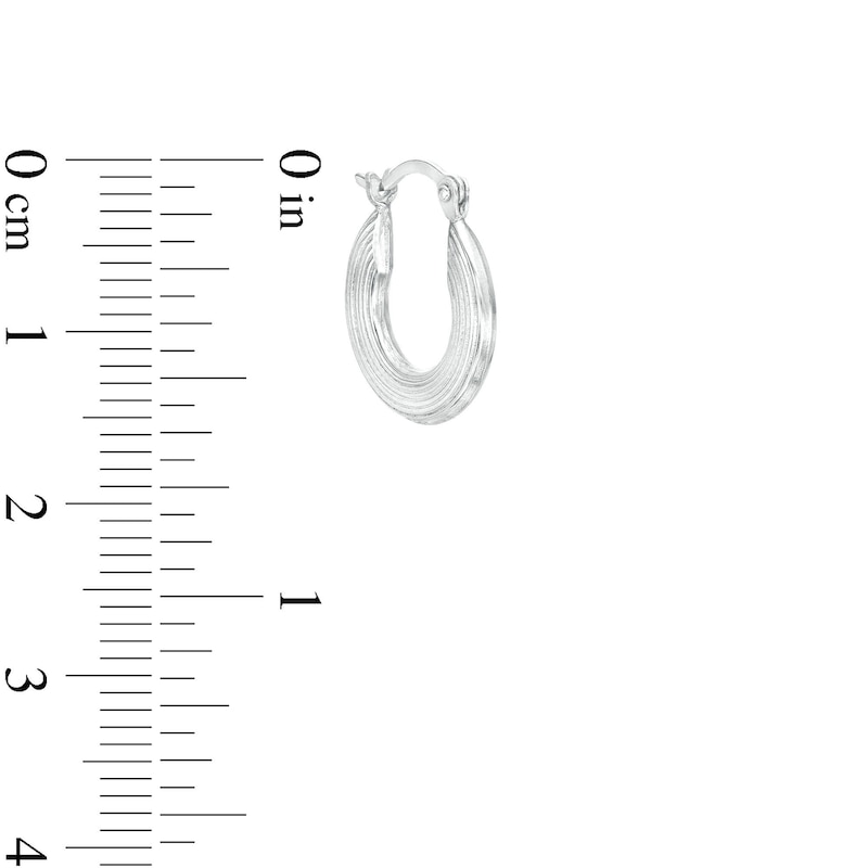 14mm Textured Hinged Hoop Earrings in Hollow Sterling Silver