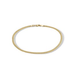 10K Hollow Gold Curb Chain Anklet - 10&quot;