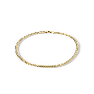 10K Hollow Gold Curb Chain Anklet - 10"