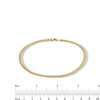 10K Hollow Gold Curb Chain Anklet - 10"