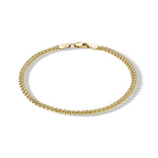 10K Hollow Gold Sedusa Curb Two-Tone Chain Bracelet - 7.5"