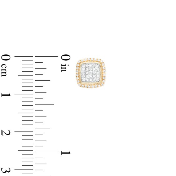 ​​​​​​​1/4 CT. T.W. Diamond Greek Key Side Stud Earrings in 10K Gold