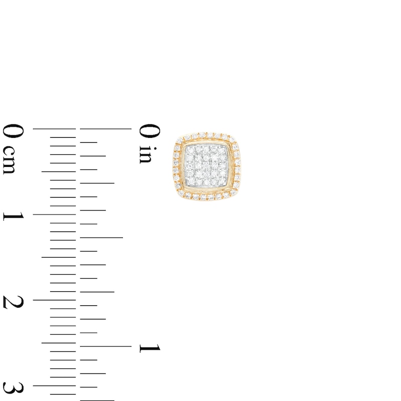 Main Image 2 of ​​​​​​​1/4 CT. T.W. Diamond Greek Key Side Stud Earrings in 10K Gold