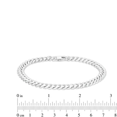 Made in Italy 6.35mm Oval Cuban Chain Bracelet in Solid Sterling Silver - 8.5"